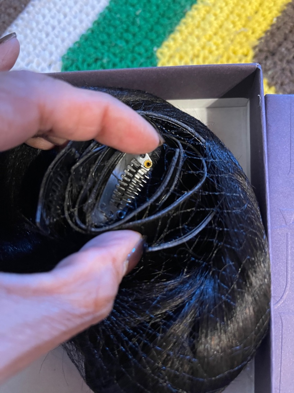 Luvme Black Clip-In Bun Hairpiece for Instant Updos - Picture 2 of 5